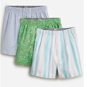 J CREW BOX OF 3 PRINTED BOXERS  SPRING PLAID, CHECKER & CHICK-A-DEE